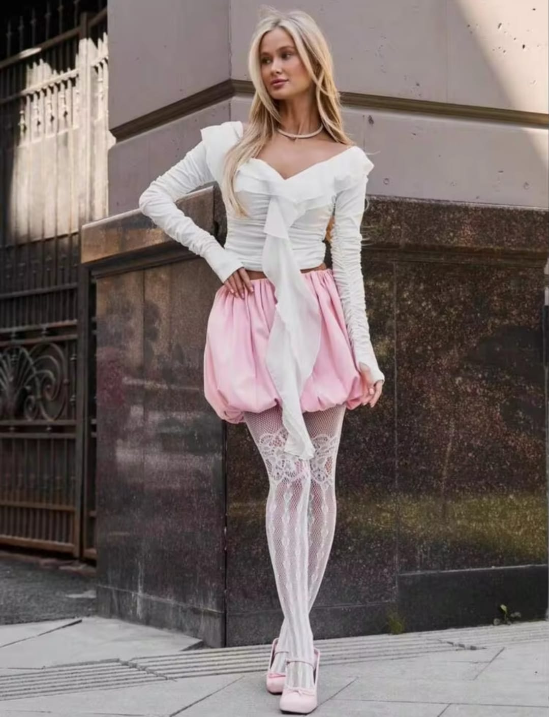 Women’s White Floral Lace Fishnet Thigh-High Stockings – Sheer Stretch Patterned Hosiery